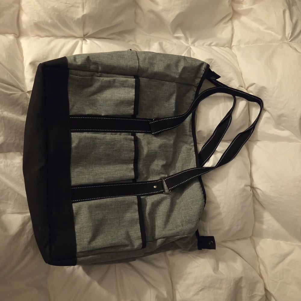 Stylish Gray and Black Tote Bag